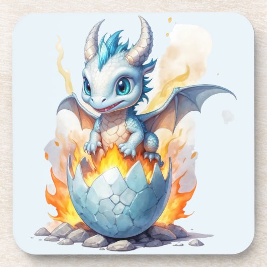 Charming Blue Dragon Frostfire Getränkeuntersetzer (Vorderseite)