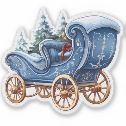 Charming Blue Festivals Carriage Aufkleber (Vorderseite)