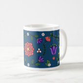 Charming Blue Floral Folk Art Tasse (VorderseiteRechts)