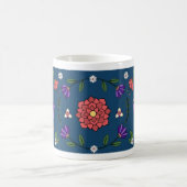 Charming Blue Floral Folk Art Tasse (Mittel)