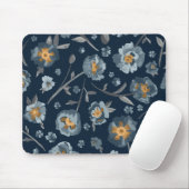 Charming Blue Gray Golden Yellow Poppies Mousepad (Mit Mouse)