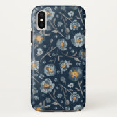 Charming Blue Grey Yellow Poppies Blumendruck Case-Mate iPhone Hülle (Rückseite)
