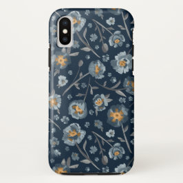 Charming Blue Grey Yellow Poppies Blumendruck Case-Mate iPhone Hülle