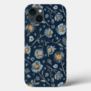 Charming Blue Grey Yellow Poppies Blumenmuster C Case-Mate iPhone Hülle