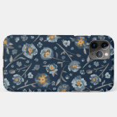 Charming Blue Grey Yellow Poppies Blumenmuster Case-Mate iPhone Hülle (Rückseite (Horizontal))