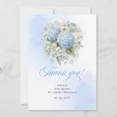 Charming Blue Hydrangea Eucalyptus thank you card Dankeskarte (Vorderseite)