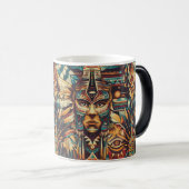 Charming Blue "Mesoamerican Motif" Morphing Tasse (VorderseiteRechts)