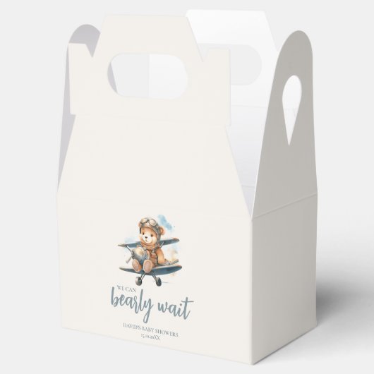 Charming Blue Teddy Bear Boy Baby Dusche Geschenkschachtel (Geöffnet)