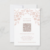 Charming Blush Folk Blume Floral QR Code RSVP Karte (Vorderseite)