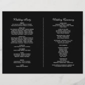 Charming Blush White Floral Black Wedding Programm (Rückseite)