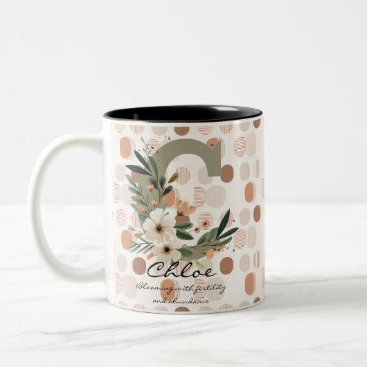 Charming Boho Chic Blume Monogram Tasse - Chloe. (Links)