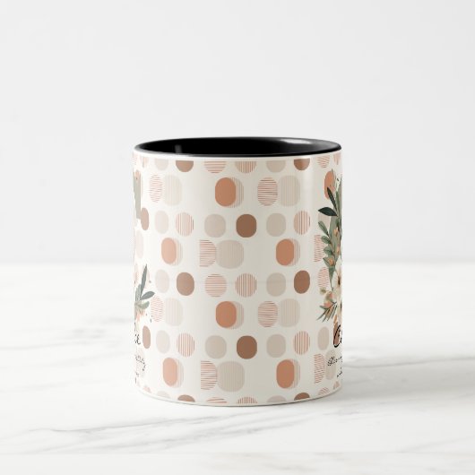 Charming Boho Chic Blume Monogram Tasse - Chloe. (Mittel)