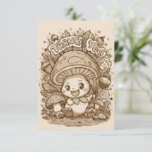Charming Boho Mushroom Vielen Dank Dankeskarte (Stehend Vorderseite)