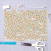 Charming Boho Peach Floral Mint Grüne Blätter Seidenpapier (Handwerk)