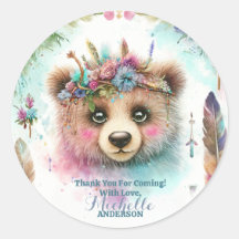 Charming Boho Woodland Bär Wasserfarbe Geburtstag