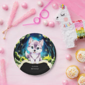 Charming Boho Woodland Wolf Geburtstag Pappteller (Party)