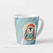 Charming Bookish Penguin Cozy Latte Coffee Mug Milchtasse (Rechte Ecke)