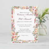 Charming Botanical Floral Wedding Invitation Einladung (Stehend Vorderseite)