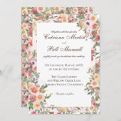 Charming Botanical Floral Wedding Invitation Einladung (Vorne/Hinten)