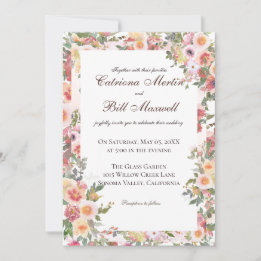 Charming Botanical Floral Wedding Invitation Einladung