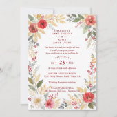 Charming Botanical Winter Frame Back Photo Wedding Einladung (Vorderseite)