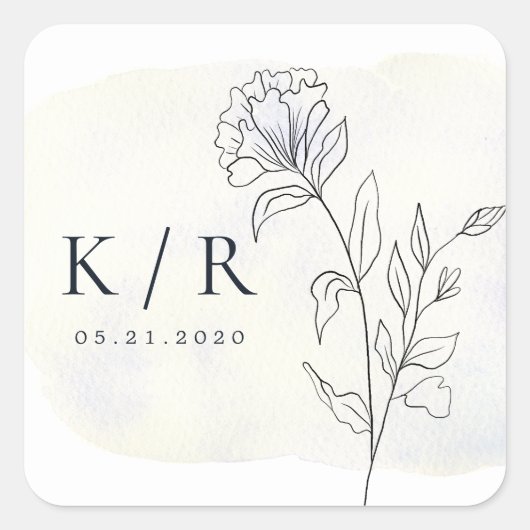 Charming Botanics Elegante Wedding Sticker (Vorderseite)