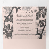 Charming Botanische Hochzeit Dreifach Gefaltete Einladung (Innen Erste Seite)