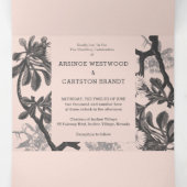 Charming Botanische Hochzeit Dreifach Gefaltete Einladung (Innenseite Mitte)