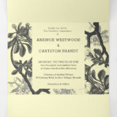 Charming Botanische Hochzeit Dreifach Gefaltete Einladung (Innenseite Mitte)