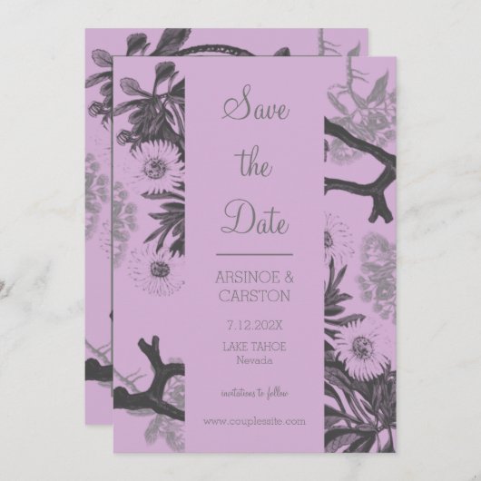 Charming Botanische Hochzeit Save The Date (Vorne/Hinten)