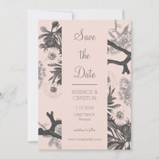 Charming Botanische Hochzeit Save The Date (Vorderseite)