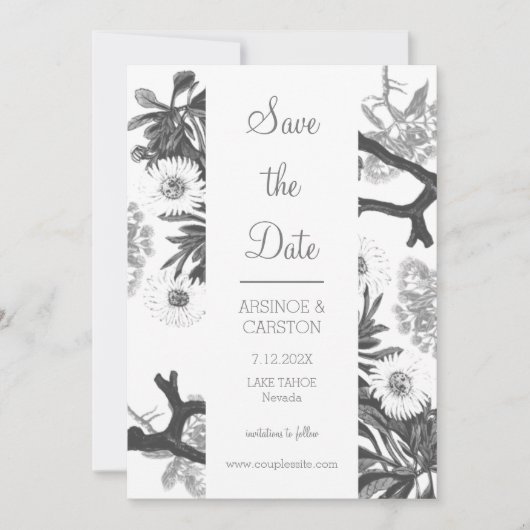 Charming Botanische Hochzeit Save The Date (Vorderseite)