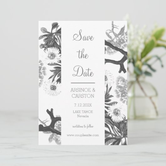 Charming Botanische Hochzeit Save The Date (Stehend Vorderseite)