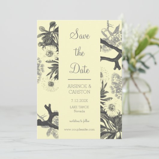 Charming Botanische Hochzeit Save The Date (Stehend Vorderseite)