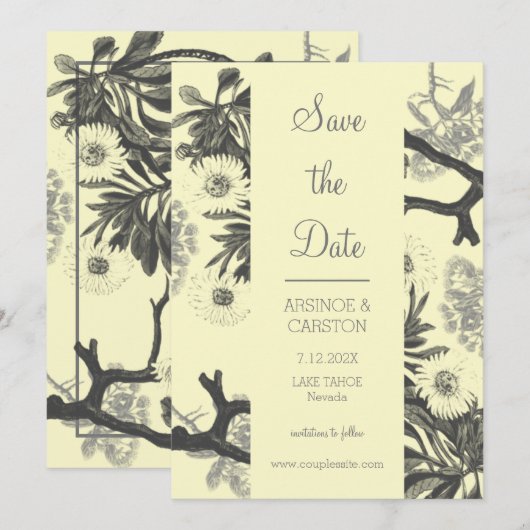 Charming Botanische Hochzeit Save The Date (Vorne/Hinten)