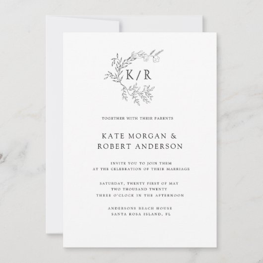 Charming Botanische Monographie Einladung (Vorderseite)