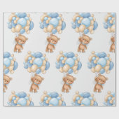 Charming Boy Teddy Bear Balloon Geschenkpapier (Flach)