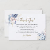 Charming Bridal Shower with Blue-Toned Flowers Dankeskarte (Vorderseite)