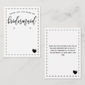 Charming´Bridesmaid Vielen Dank, dass Sie Display Begleitkarte (Vorne/Hinten)