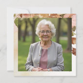 Charming Brown Floral Watercolor Effect Funeral  Einladung (Rückseite)