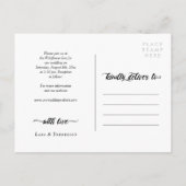 Charming Brush Script Foto Collage Wedite Einladun Ankündigungspostkarte (Rückseite)