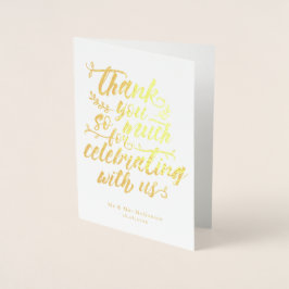 Charming Brush Script Vielen Dank für Ihr Hochzeit Folienkarte