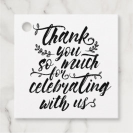 Charming Brush Script Wedding Vielen Dank Geschenkanhänger