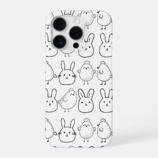 CHARMING BUNNIES AND CHICKS ILLUSTRATION   iPhone 16 PRO HÜLLE