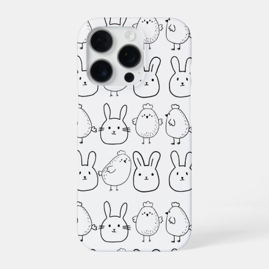CHARMING BUNNIES AND CHICKS ILLUSTRATION iPhone HÜLLE (Rückseite)