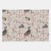 Charming Bunnies Meadow Blume Decoupage Geschenkpapier Set (Vorderseite)