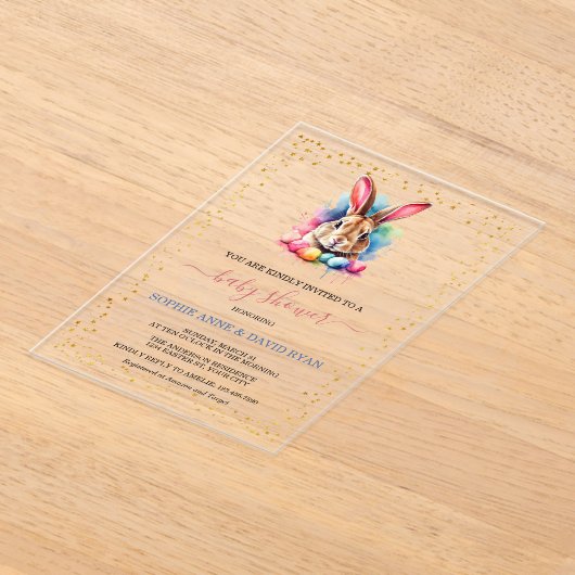 Charming Bunny Eggs Osterbaby Dusche Acryleinladungen (Ablage )