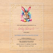 Charming Bunny Eggs Osterbaby Dusche Acryleinladungen (Vorderseite)