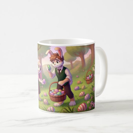 Charming Bunny Oaster Egg Hunt Kaffeetasse (VorderseiteRechts)