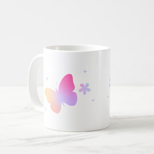 Charming Butterfly Design Milch & Kaffee Tasse (Vorderseite Links)